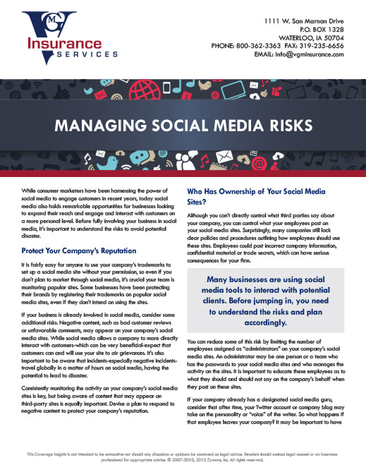 Managing Social Media Risk document image